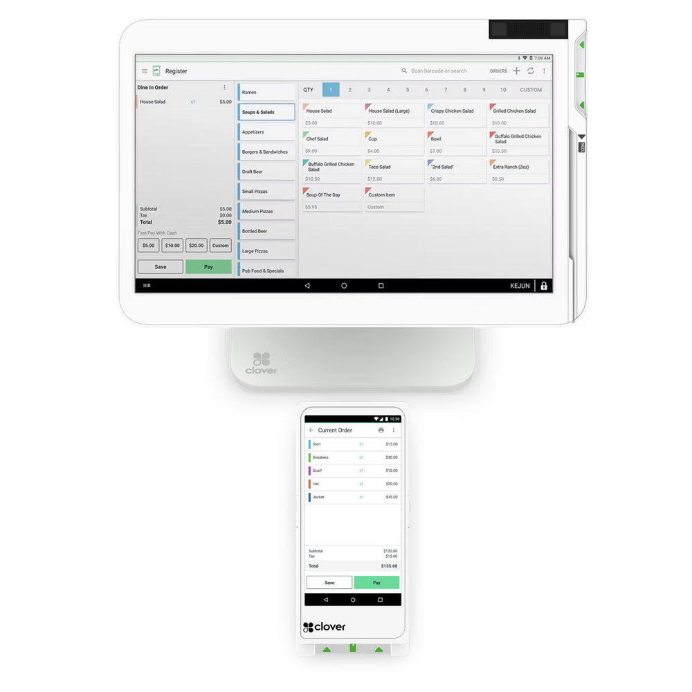 Restaurant & Bar Clover Bundle: Clover Station Solo + Flex  ( POS Placement Program )